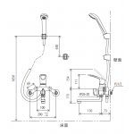 KVK KF5000TMB 日本混合沐浴水龍頭 (連銀色花灑)